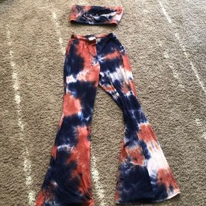 Strapless top and pant set